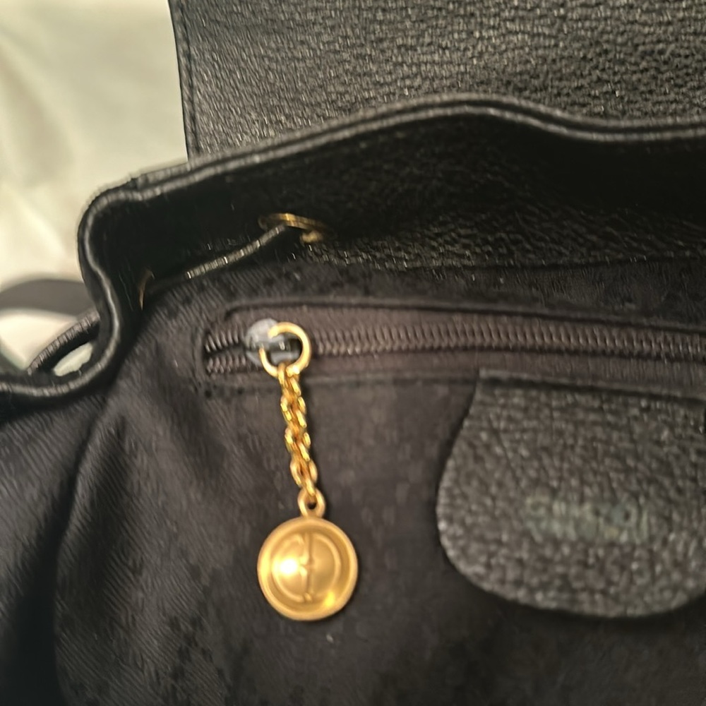 Gucci vintage authentic bamboo black suede small backpack with COA - Picture 8 of 16